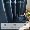 NICETOWN Kitchen Curtains 24 Inch Linen Textured Tiers Farmhouse Cafe(Navy Blue)