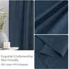 NICETOWN Kitchen Curtains 24 Inch Linen Textured Tiers Farmhouse Cafe(Navy Blue)