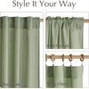NICETOWN Kitchen Curtains 24 Inch Linen Textured Tiers Farmhouse Cafe(Sage Green)