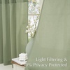 NICETOWN Kitchen Curtains 24 Inch Linen Textured Tiers Farmhouse Cafe(Sage Green)