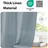 NICETOWN Kitchen Curtains 24 Inch Linen Textured Tiers Farmhouse Cafe(Stone Blue)