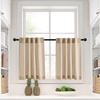 NICETOWN Kitchen Curtains 24 Inch Linen Textured Tiers Farmhouse Cafe(Taupe)
