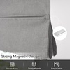 NICETOWN Linen 100% Blackout Door Curtain, No Drill Cordless Thermal Insulated Roman Shade for French Front Door, Adhesive Top & Magnetic Roman Roll Up Privacy Curtain, 24″ W x 72″ L, 1 PC, Off White(Linen Grey)