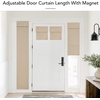NICETOWN Linen 100% Blackout Door Curtain, No Drill Cordless Thermal Insulated Roman Shade for French Front Door, Adhesive Top & Magnetic Roman Roll Up Privacy Curtain, 24″ W x 72″ L, 1 PC, Off White(Biscotti Beige)