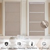 NICETOWN Linen 100% Blackout Door Curtain, No Drill Cordless Thermal Insulated Roman Shade for French Front Door, Adhesive Top & Magnetic Roman Roll Up Privacy Curtain, 24″ W x 72″ L, 1 PC, Off White(Taupe)