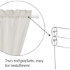 NICETOWN Linen Front Door Curtain for Glass Window 50 Inch Length(Cream)