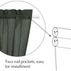NICETOWN Linen Front Door Curtain for Glass Window 50 Inch Length(Foest Green)