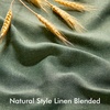 NICETOWN Linen Front Door Curtain for Glass Window 50 Inch Length(Foest Green)