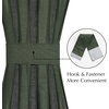 NICETOWN Linen Front Door Curtain for Glass Window 50 Inch Length(Foest Green)