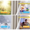 NICETOWN Living Room Noise Reducing Natural Faux Linen Curtains, Privacy Protection & Completely Shaded Lower PM2.5 Particles Drapes, Lined Insulated Window Treatment Panels (2 Pieces, W52 x L84)(Angora)
