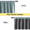 NICETOWN Natural Faux Linen 100% Blackout Curtains, 2 Panels Set, 52 x 72 Inch, Rod Pocket Thermal Insulated Room Darkening Drapes for Bedroom, Nursery, Modern Farmhouse Decor, Noise Reducing(Skylark Blue)