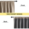 NICETOWN Natural Faux Linen 100% Blackout Curtains, 2 Panels Set, 52 x 72 Inch, Rod Pocket Thermal Insulated Room Darkening Drapes for Bedroom, Nursery, Modern Farmhouse Decor, Noise Reducing(Burlap)