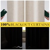 NICETOWN Natural Faux Linen 100% Blackout Curtains, 2 Panels Set, 52 x 72 Inch, Rod Pocket Thermal Insulated Room Darkening Drapes for Bedroom, Nursery, Modern Farmhouse Decor, Noise Reducing(Natural)