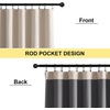 NICETOWN Natural Faux Linen 100% Blackout Curtains, 2 Panels Set, 52 x 72 Inch, Rod Pocket Thermal Insulated Room Darkening Drapes for Bedroom, Nursery, Modern Farmhouse Decor, Noise Reducing(Natural)