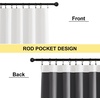 NICETOWN Natural Faux Linen 100% Blackout Curtains, 2 Panels Set, 52 x 72 Inch, Rod Pocket Thermal Insulated Room Darkening Drapes for Bedroom, Nursery, Modern Farmhouse Decor, Noise Reducing(Greyish White)