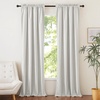 NICETOWN Natural Faux Linen 100% Blackout Curtains, 2 Panels Set, 52 x 72 Inch, Rod Pocket Thermal Insulated Room Darkening Drapes for Bedroom, Nursery, Modern Farmhouse Decor, Noise Reducing(Ivory)