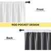 NICETOWN Natural Faux Linen 100% Blackout Curtains, 2 Panels Set, 52 x 72 Inch, Rod Pocket Thermal Insulated Room Darkening Drapes for Bedroom, Nursery, Modern Farmhouse Decor, Noise Reducing(Greyish White)