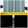 NICETOWN Natural Faux Linen 100% Blackout Curtains, 2 Panels Set, 52 x 72 Inch, Rod Pocket Thermal Insulated Room Darkening Drapes for Bedroom, Nursery, Modern Farmhouse Decor, Noise Reducing(Skylark Blue)