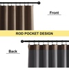 NICETOWN Natural Faux Linen 100% Blackout Curtains, 2 Panels Set, 52 x 72 Inch, Rod Pocket Thermal Insulated Room Darkening Drapes for Bedroom, Nursery, Modern Farmhouse Decor, Noise Reducing(Brown)