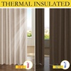 NICETOWN Natural Faux Linen 100% Blackout Curtains, 2 Panels Set, 52 x 72 Inch, Rod Pocket Thermal Insulated Room Darkening Drapes for Bedroom, Nursery, Modern Farmhouse Decor, Noise Reducing(Beige)