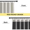 NICETOWN Natural Faux Linen 100% Blackout Curtains, 2 Panels Set, 52 x 72 Inch, Rod Pocket Thermal Insulated Room Darkening Drapes for Bedroom, Nursery, Modern Farmhouse Decor, Noise Reducing(Alabaster Gray)
