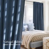 NICETOWN Natural Linen Curtains for Bedroom, Back Tab & Rod Pocket with Pleat Tab Privacy Added Curtains & Drapes with Light Filtering Window Treatments for Living Room, W52 x L95, 2 Panels(Navy Blue)