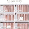 NICETOWN Natural Linen Curtains for Bedroom, Back Tab & Rod Pocket with Pleat Tab Privacy Added Curtains & Drapes with Light Filtering Window Treatments for Living Room, W52 x L95, 2 Panels(Light Pink)