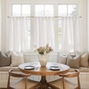 NICETOWN Natural Linen Curtains for Bedroom, Back Tab & Rod Pocket with Pleat Tab Privacy Added Curtains & Drapes with Light Filtering Window Treatments for Living Room, W52 x L95, 2 Panels(Burlap)