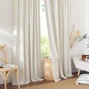 NICETOWN Natural Linen Curtains for Bedroom, Back Tab & Rod Pocket with Pleat Tab Privacy Added Curtains & Drapes with Light Filtering Window Treatments for Living Room, W52 x L95, 2 Panels(Natural)