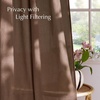NICETOWN Natural Linen Curtains for Bedroom, Back Tab & Rod Pocket with Pleat Tab Privacy Added Curtains & Drapes with Light Filtering Window Treatments for Living Room, W52 x L95, 2 Panels(Gold Brown)