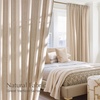 NICETOWN Natural Linen Curtains for Bedroom, Back Tab & Rod Pocket with Pleat Tab Privacy Added Curtains & Drapes with Light Filtering Window Treatments for Living Room, W52 x L95, 2 Panels(Angora)