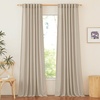 NICETOWN Rod Pocket & Back Tab Thick Flax Semi Sheer Linen Curtains, Privacy with Light Filtering Panels for Home Decor, Angora, W55 x L95, 2 Panels(Angora)