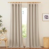 NICETOWN Rod Pocket & Back Tab Thick Flax Semi Sheer Linen Curtains, Privacy with Light Filtering Panels for Home Decor, Angora, W55 x L95, 2 Panels(Angora)
