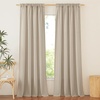 NICETOWN Rod Pocket & Back Tab Thick Flax Semi Sheer Linen Curtains, Privacy with Light Filtering Panels for Home Decor, Angora, W55 x L95, 2 Panels(Angora)