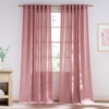 NICETOWN Rod Pocket & Back Tab Thick Flax Semi Sheer Linen Curtains, Privacy with Light Filtering Panels for Home Decor, Angora, W55 x L95, 2 Panels(Baby Pink)