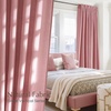 NICETOWN Rod Pocket & Back Tab Thick Flax Semi Sheer Linen Curtains, Privacy with Light Filtering Panels for Home Decor, Angora, W55 x L95, 2 Panels(Baby Pink)