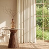 NICETOWN Rod Pocket & Back Tab Thick Flax Semi Sheer Linen Curtains, Privacy with Light Filtering Panels for Home Decor, Angora, W55 x L95, 2 Panels(Beige)