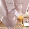 NICETOWN Rod Pocket & Back Tab Thick Flax Semi Sheer Linen Curtains, Privacy with Light Filtering Panels for Home Decor, Angora, W55 x L95, 2 Panels(Blush Pink)