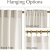 NICETOWN Rod Pocket & Back Tab Thick Flax Semi Sheer Linen Curtains, Privacy with Light Filtering Panels for Home Decor, Angora, W55 x L95, 2 Panels(Bone White)
