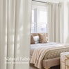 NICETOWN Rod Pocket & Back Tab Thick Flax Semi Sheer Linen Curtains, Privacy with Light Filtering Panels for Home Decor, Angora, W55 x L95, 2 Panels(Bone White)