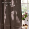 NICETOWN Rod Pocket & Back Tab Thick Flax Semi Sheer Linen Curtains, Privacy with Light Filtering Panels for Home Decor, Angora, W55 x L95, 2 Panels(Brown)