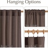 NICETOWN Rod Pocket & Back Tab Thick Flax Semi Sheer Linen Curtains, Privacy with Light Filtering Panels for Home Decor, Angora, W55 x L95, 2 Panels(Brown)