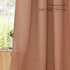 NICETOWN Rod Pocket & Back Tab Thick Flax Semi Sheer Linen Curtains, Privacy with Light Filtering Panels for Home Decor, Angora, W55 x L95, 2 Panels(Burnt Orange)