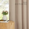 NICETOWN Rod Pocket & Back Tab Thick Flax Semi Sheer Linen Curtains, Privacy with Light Filtering Panels for Home Decor, Angora, W55 x L95, 2 Panels(Camel)