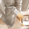 NICETOWN Rod Pocket & Back Tab Thick Flax Semi Sheer Linen Curtains, Privacy with Light Filtering Panels for Home Decor, Angora, W55 x L95, 2 Panels(Cocoa Cream)