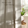 NICETOWN Rod Pocket & Back Tab Thick Flax Semi Sheer Linen Curtains, Privacy with Light Filtering Panels for Home Decor, Angora, W55 x L95, 2 Panels(Cocoa Cream)