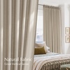 NICETOWN Rod Pocket & Back Tab Thick Flax Semi Sheer Linen Curtains, Privacy with Light Filtering Panels for Home Decor, Angora, W55 x L95, 2 Panels(Cocoa Cream)
