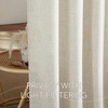 NICETOWN Rod Pocket & Back Tab Thick Flax Semi Sheer Linen Curtains, Privacy with Light Filtering Panels for Home Decor, Angora, W55 x L95, 2 Panels(Cream)