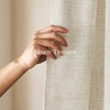 NICETOWN Rod Pocket & Back Tab Thick Flax Semi Sheer Linen Curtains, Privacy with Light Filtering Panels for Home Decor, Angora, W55 x L95, 2 Panels(Cream)