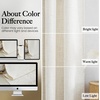 NICETOWN Rod Pocket & Back Tab Thick Flax Semi Sheer Linen Curtains, Privacy with Light Filtering Panels for Home Decor, Angora, W55 x L95, 2 Panels(Cream)